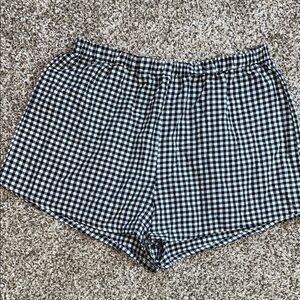 Black and White Gingham Women's Shorts